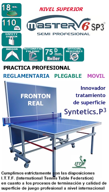Tenis de mesa profesional MASTER V6� SP3 Superior