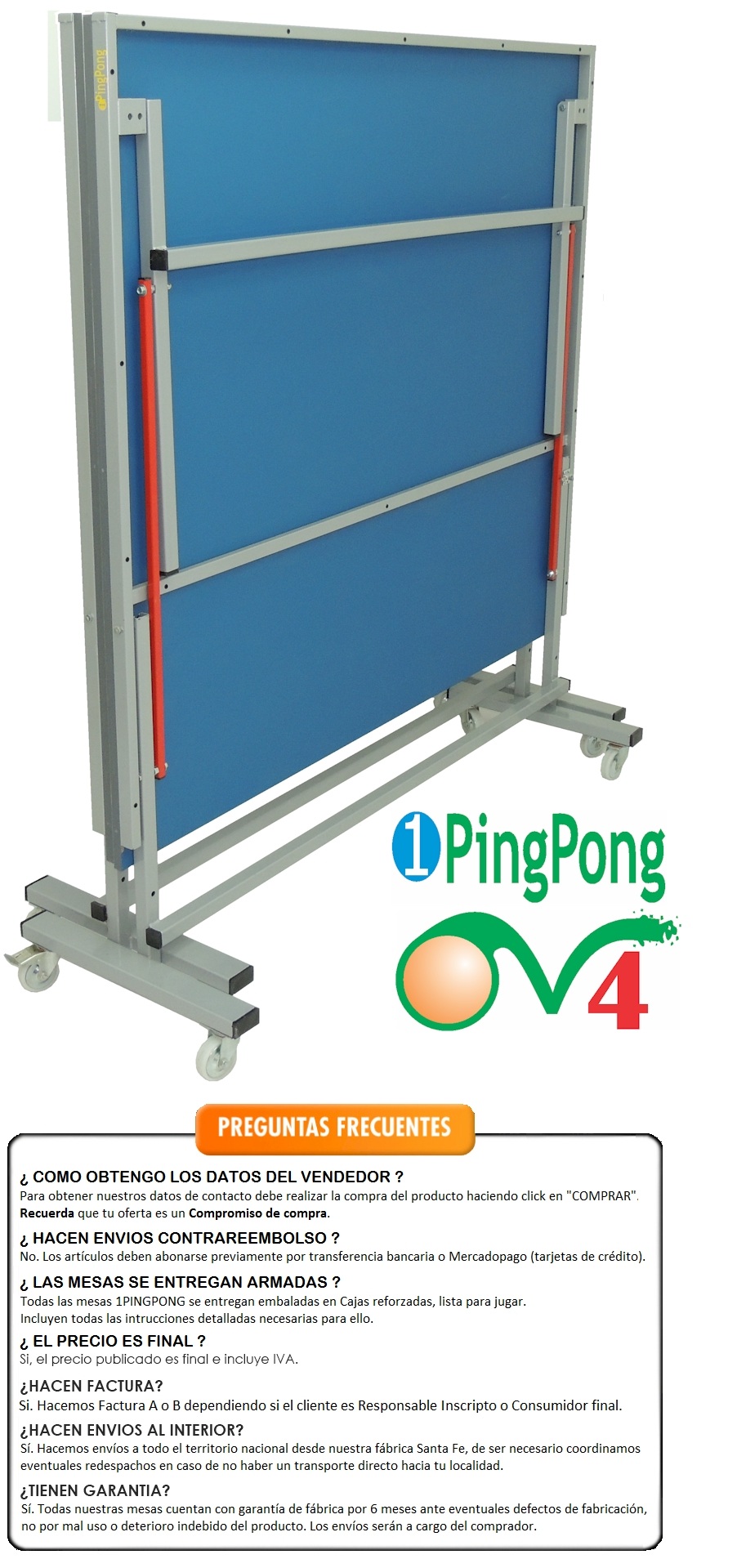 Mesa de ping pong Olympics V4 Familiar. Nivel Intermedio