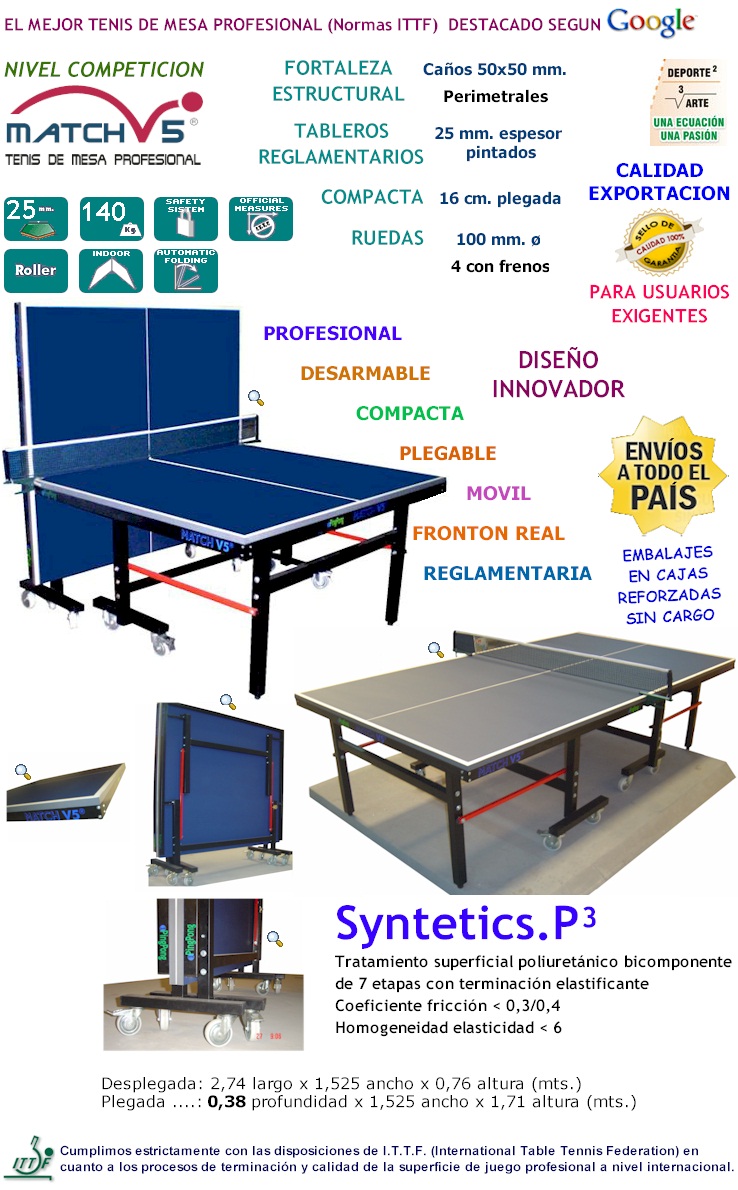 Tenis de mesa profesional modelo 1pingpong MATCH V5